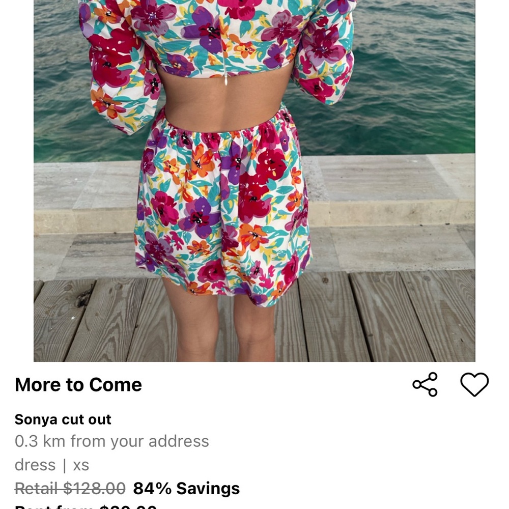 Floral Cut-Out Mini Dress - Sonya cut out - Picture 4 of 6